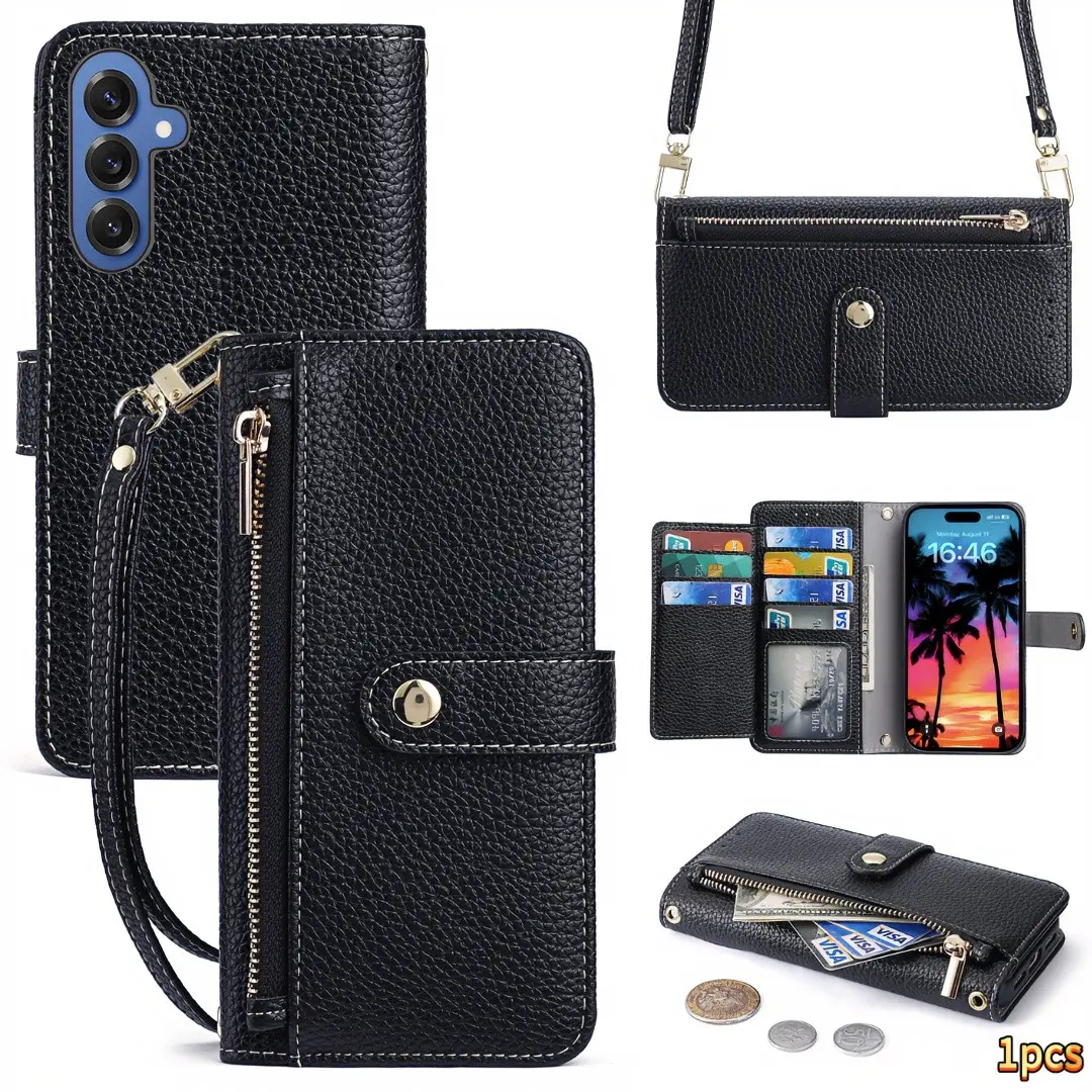 Samsung A57 Crossbody Bag, Samsung A27 Zipper Coin Wallet, Samsung A37 Flip Card Holder, Leather Phone Case, Mobile Phone Accessories