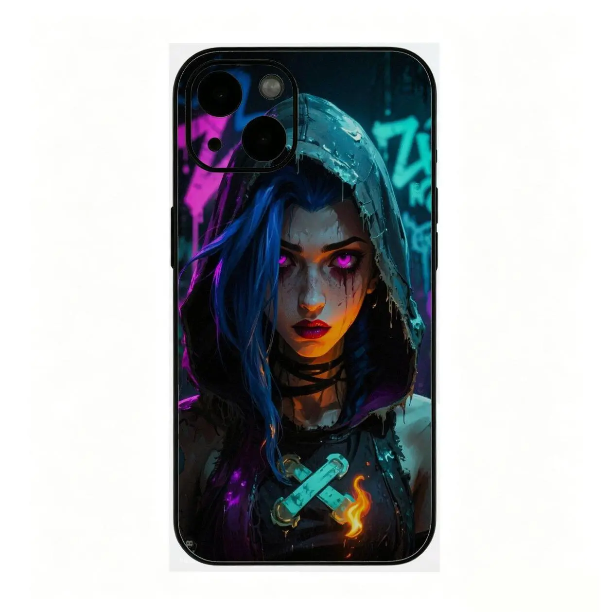 Arcane Jinx iPhone Case Jinx Graffiti Case Jinx Fan, Neon Colour phone cases,  Arcane Phone Case for iPhone 16 Pro 15 14 Pro Max 13 12&Samsung Galaxy S26 25 24 23 22 , LL0LL Lover Cover Ideal Gift for Friends and Family