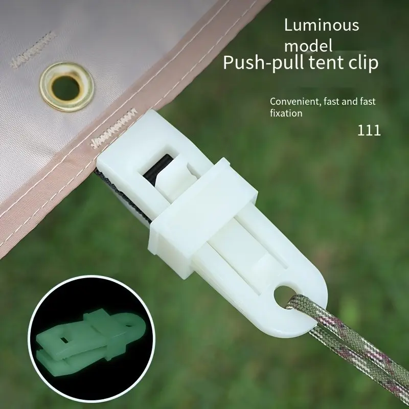 5pcs Outdoor Tent Sky Lantern Night Glow Clamps, Wind Rope Hooks, Additional Pull Points, Plastic Safety Clips, Camping Gear Accessories