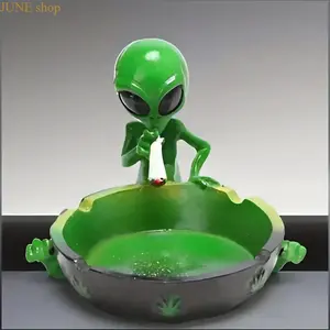 Creative Waterproof Resin Alien Shaped Ashtray Sculpture, Versatile Desktop Ornament For Indoor And Outdoor Home Decoration And Multi-Festival Holiday Styling