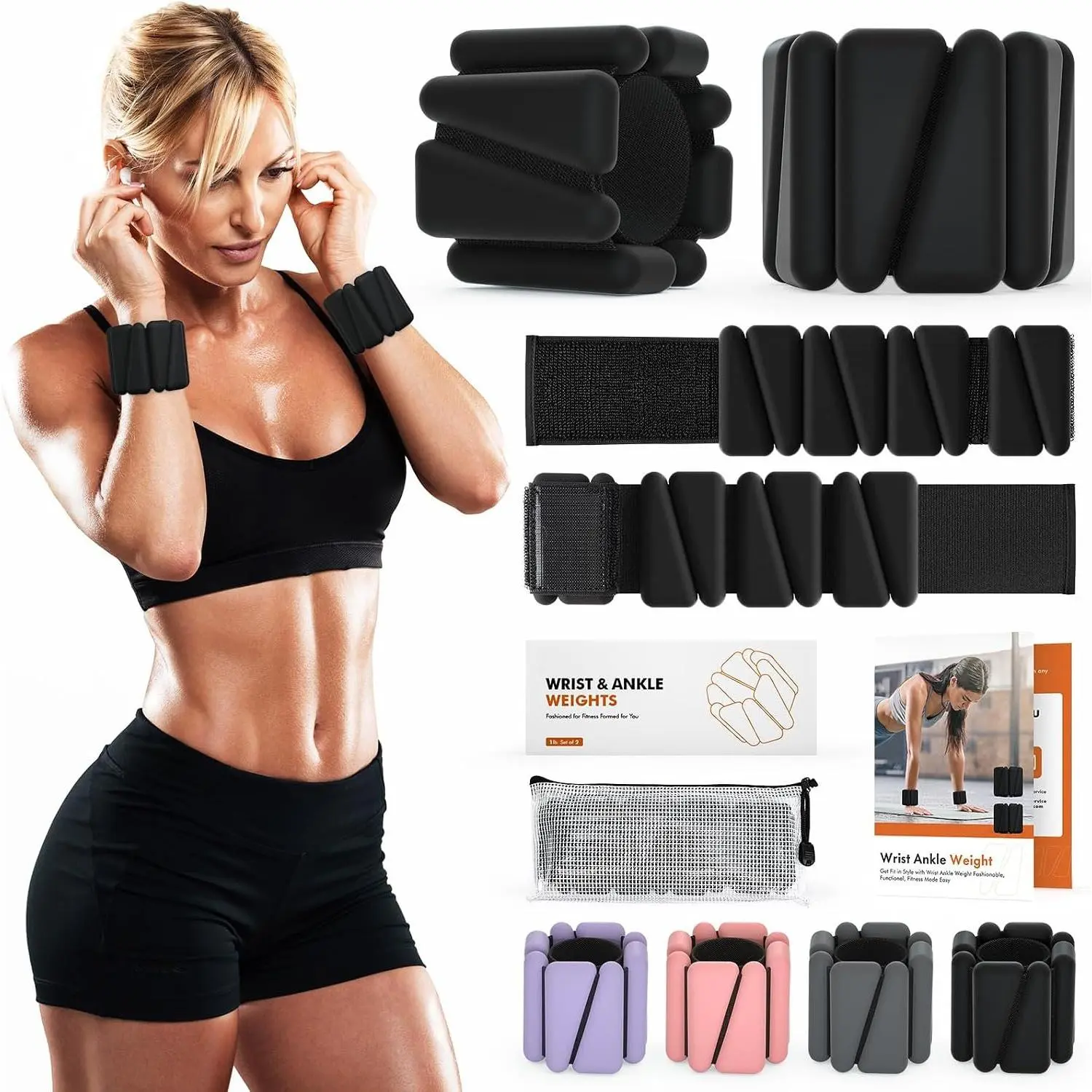 Wrist Weights, Ankle Weights for Women Men, Adjustable Wrist Weighted Bracelet for  Gym Workout, Running, Yoga, Exercise, Strength