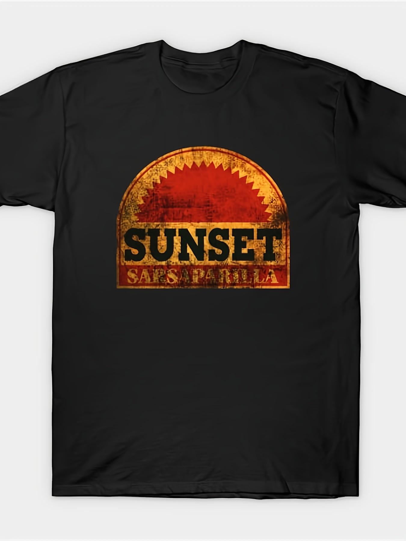 [100%25 Cotton] Fallout Sunset Sarsaparilla Vintage Gaming T-Shirt For Men - 100%25 Cotton Short Sleeve Crew Neck Retro Tee For Parties & Festivals Streetwear Crewneck T-Shirt For Men And Women