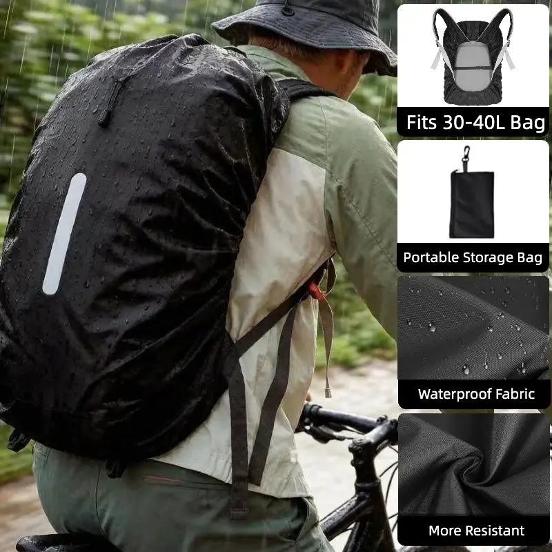 Waterproof Backpack Rain Cover with Reflective Strap, Anti Dust and Anti-Theft, Rainproof Snowproof, M for 30-40L Backpacks