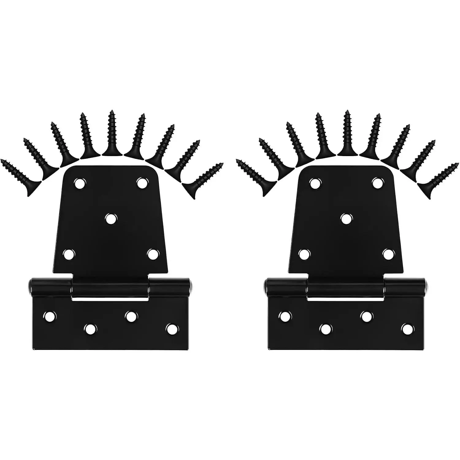 Heavy Duty Gate Hinges 3.5 inch 2 Pack Extra Thick Industrial T Hinges Barn Door Hinges Shed Door Hinges for Large Wooden Gates  Fence Outdoor - Black Iron Finish (Screws Included)