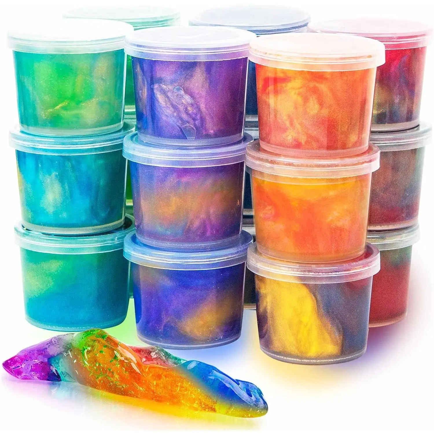 24 Pack Mini Slime, Galaxy Slime Party Favors, Stretchy Slime Kit for Classroom Prizes, Christmas Stocking Stuffers, Goodie Bag Stuffers,Easter Basket Stuffers for Kids Boys Girls 5-12fidget toys
