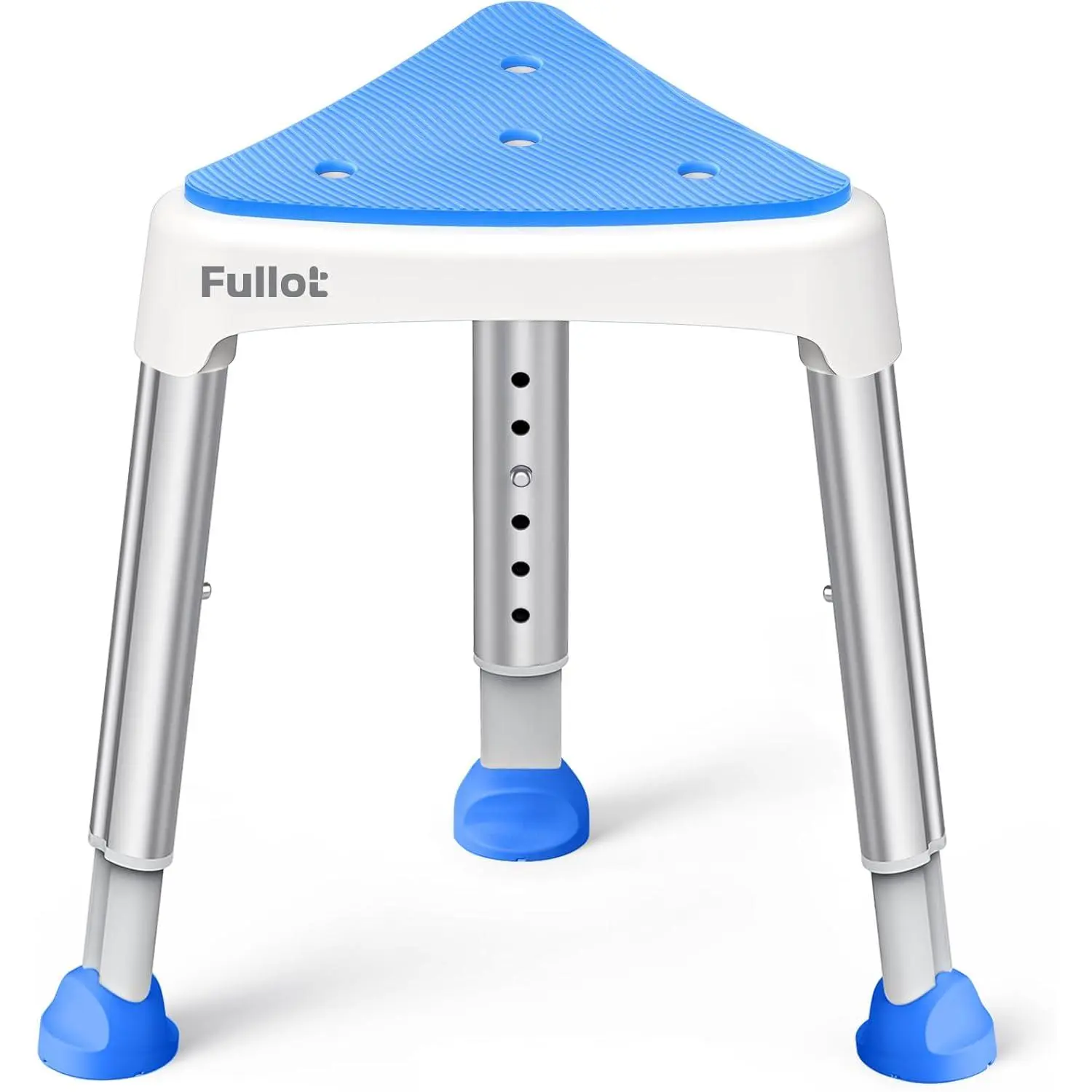 Space-Saving Triangular Shower Chair for Inside Shower with EVA Pad, 400 lbs Adjustable Shower Stool for Elderly and Disabled, Non-Slip Bathtub Chair with Stable-Bracing, Tool-Free