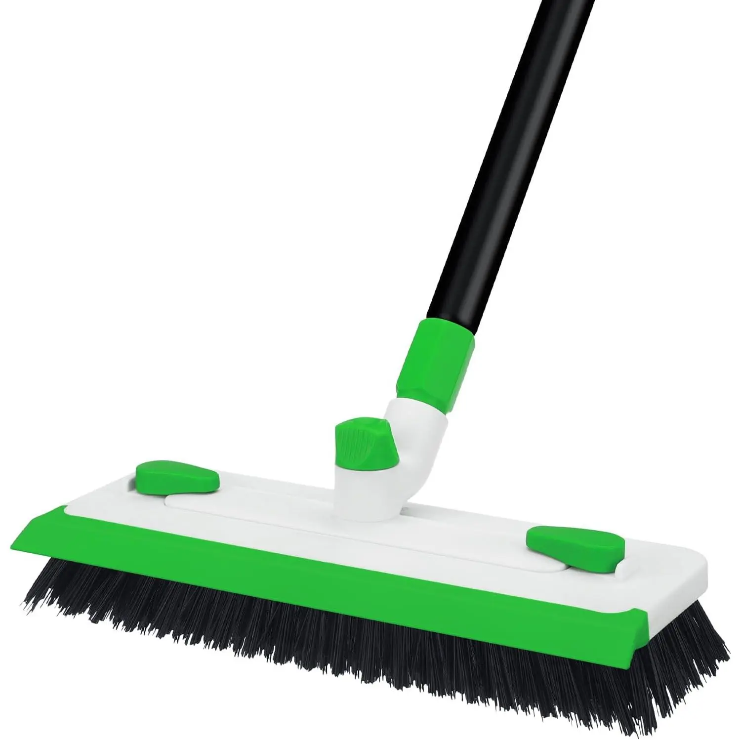 Floor Scrub Brush with Long Handle, 3-in-1 Scrape  Brush with  Stiff Bristle Deck Brush for Cleaning Tile Bathroom Patio Deck Garage Grout Kitchen