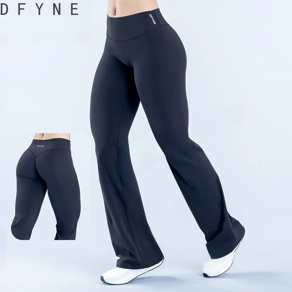 Dfyne Origin Seamless Flare Pants - High-Waisted Naked Feel Bootcut Leggings with Glute-Lifting V-Seam for Sporty Chic Athleisure, High Waisted Bottoms, Flared, Athleisure Wear, V-Seam Detail, Buttery Soft Legging, Studio Fitness, Flat Waistband, Premium