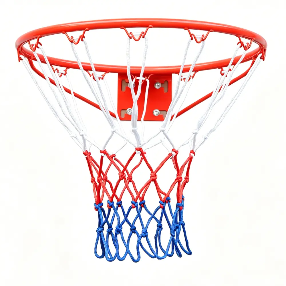 18 Inch Basketball Rim Replacement with Net, Heavy Duty Steel Basketball Hoop Ring, Easy Install Indoor Outdoor Basketball Goal Rim Replacement Kit, Durable Orange Basketball Hoop for Backyard Court, Playground, Gym Training and Sports Equipment