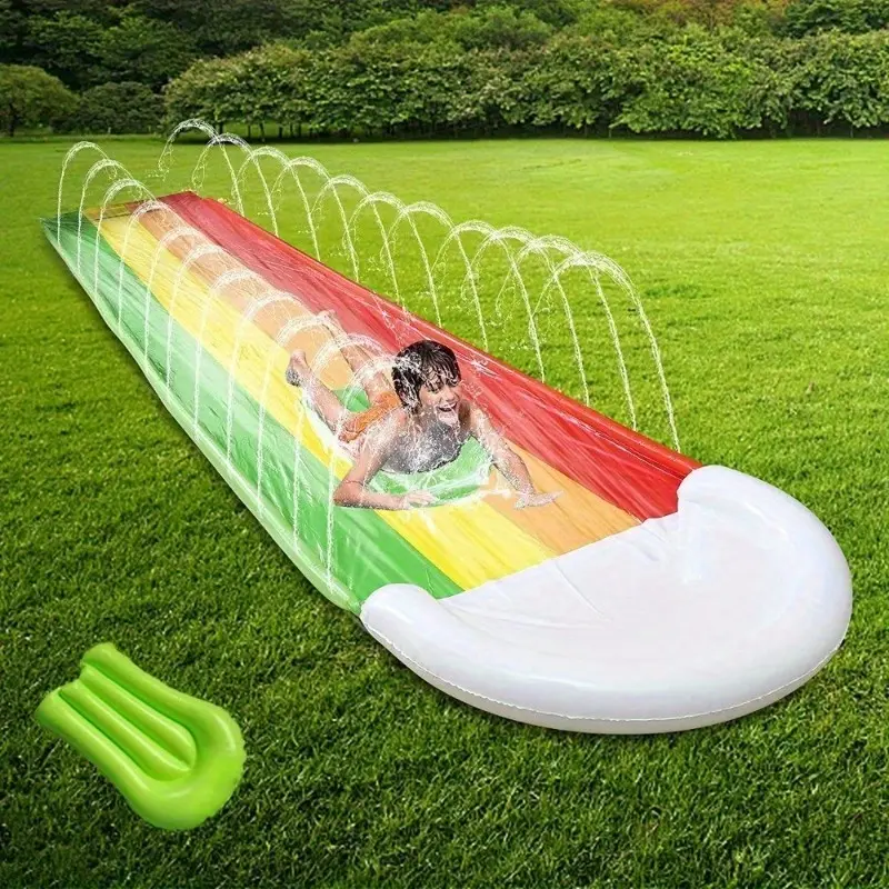 Water Grass Slide – Durable Outdoor Slide for Backyard, Birthday Parties, And Pools – Non-Toxic Gradient Colors Summer Park Slide, Suitable for Children And Group Activities – Sturdy Construction, Easy Setup Backyard Toys