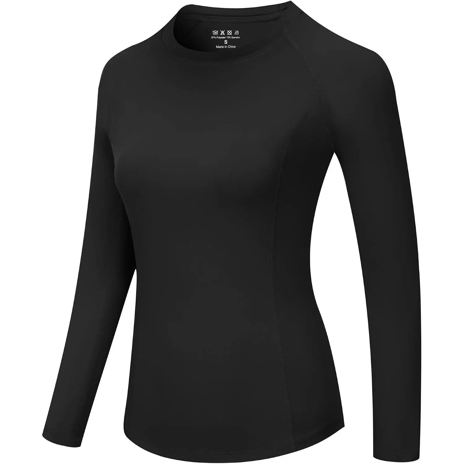 Women's Compression Shirt - Full Sleeves Athletic Wear, UPF 50+ Crew Neck Quick Dry Undershirt Top, Workout Base Layer, Compression Shirt Women