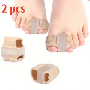 2pcs Gel Toe Separators with Fabric Lining, Big Toe Correction, Silicone Toe Spacers, Breathable Toe Corrector, Unisex Foot Pain Relief, Pedicure Care Tool, Foot Care Product