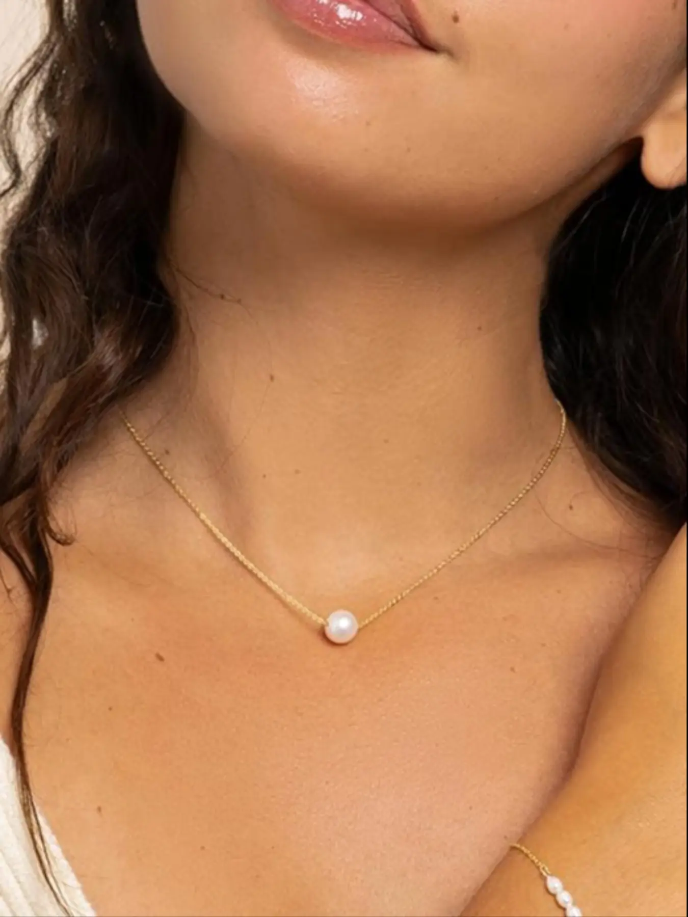 Women's Pearl Necklace, Elegant Minimalist Jewelry, Perfect Gift for Wedding Anniversary, Birthday, Christmas, Valentine's Day