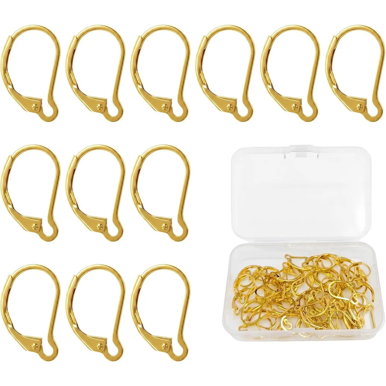 50 count Leverback Earring Hooks, Lever   Earring Hooks,Durable Brass Interchangeable Dangle Ear Wire Findings, for Making dangles Earrings,DIY  Making()