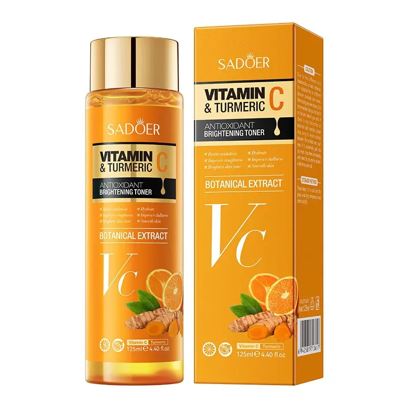 VC Turmeric Antioxidant Brightening Toner 125ml Daily Hydrating Facial Essence Water Moisturize Dull Skin Clear Glowing Skin Daily Skincare For Women