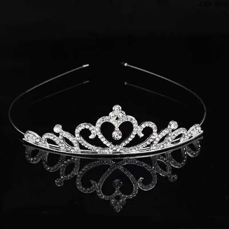 Cute Metal Crown Headband with Rhinestones & Bow Decor, Hair Jewelry for Women, Anniversary & Party Accessory, Plain, A Crown, Birthday Crown, Bridal Hair Accessories