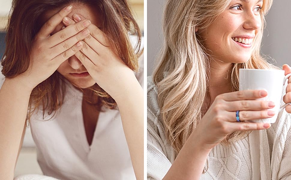 DB- Unisex stress-relieving fingertip ring, made of stainless steel, 6mm, available in silver/gold plated, thumb ring, sizes 5-9, effectively relieves anxiety.-DB