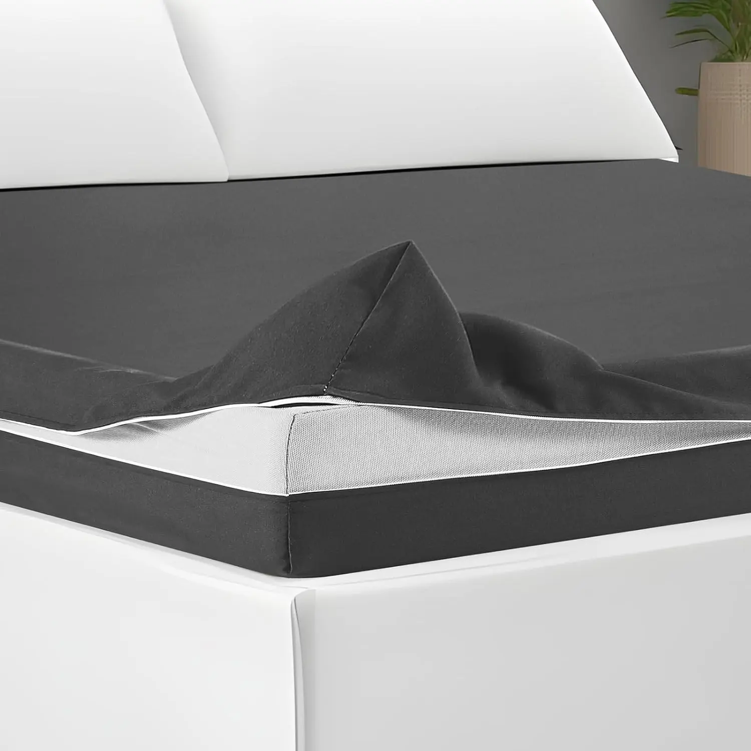 Twin Size Bed Microfiber Cloth Mattress Encasement - Bug-Proof, Soft, Easy Fit, Zippered Fitted Protector for Deep 6-8" Mattresses (Dark Gray)