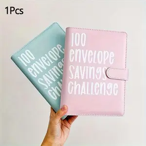 100-page Envelope Savings Challenge Notebook, Savings Tracker Organizer, Office Stationery Supplies - A5-sized budget planner and savings manual, self-sealing monthly envelopes, Christmas cash flow tracking and budget management, Budget Financial Planner