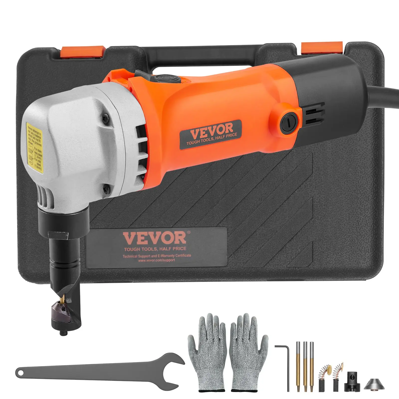 VEVOR Electric Sheet Metal Nibbler - 550W, 2200 RPM High Speed, 360° Rotation Metal Cutter with Cutting Heads for Stainless Steel, Auto Repairs & Home Users