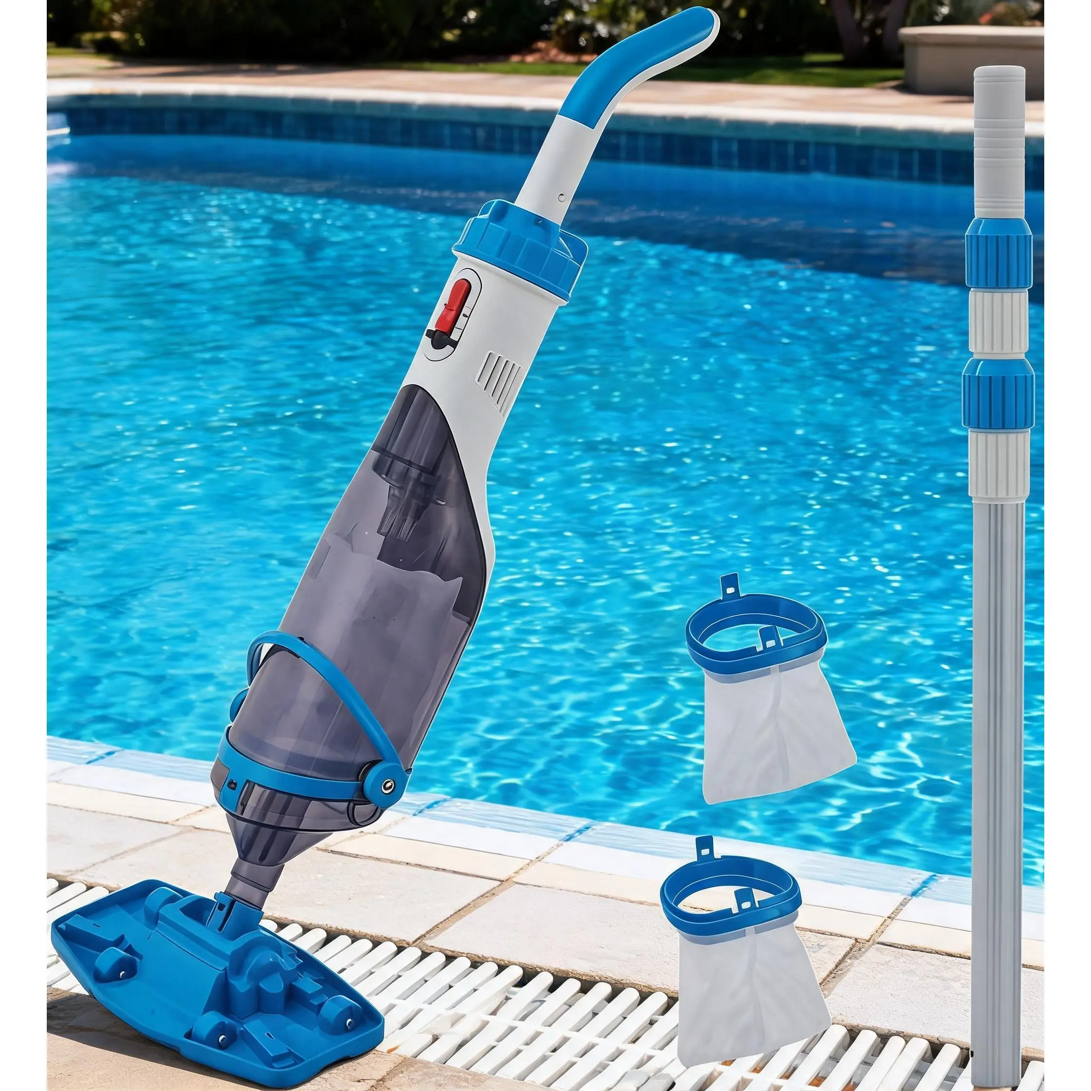 Cordless Handheld Water Pump with LED Light, 4200L/h Large Flow, Sucks 25mm Solids, IPX8 Waterproof, 18V Fast Charge in 1.5H for Basement Garage Boat Pool Drainage