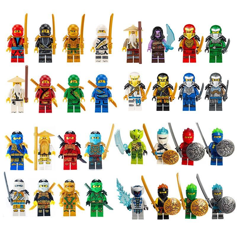 Building blocks gold ninja humanoid dolls educational splicing toys mini characters children's birthday gifts cartoon characterspopular popular