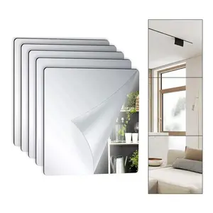 Self Stick Flexible Frameless Acrylic Mirror Panels 11.82×15.72in, Quick Install Wall Decor Mirrors for Yoga Studios, Gym & Bathroom Interior Decoration