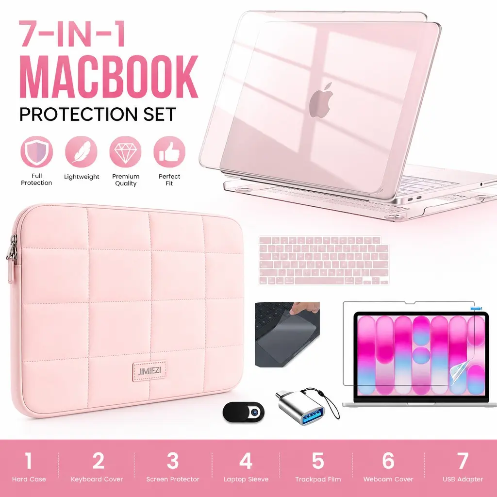 Skyfire Tc Macbook Neo Protection Set, Transparent Crystal Shell, Keyboard Film, Screen Protector, Plush Sleeve, Adapter, Gift