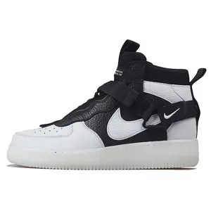 Nike Air Force 1 Utility Deconstructed Comfort Mid-Top Sneakers Unisex Black and White Verifiable, with credentials and supporting global authentication