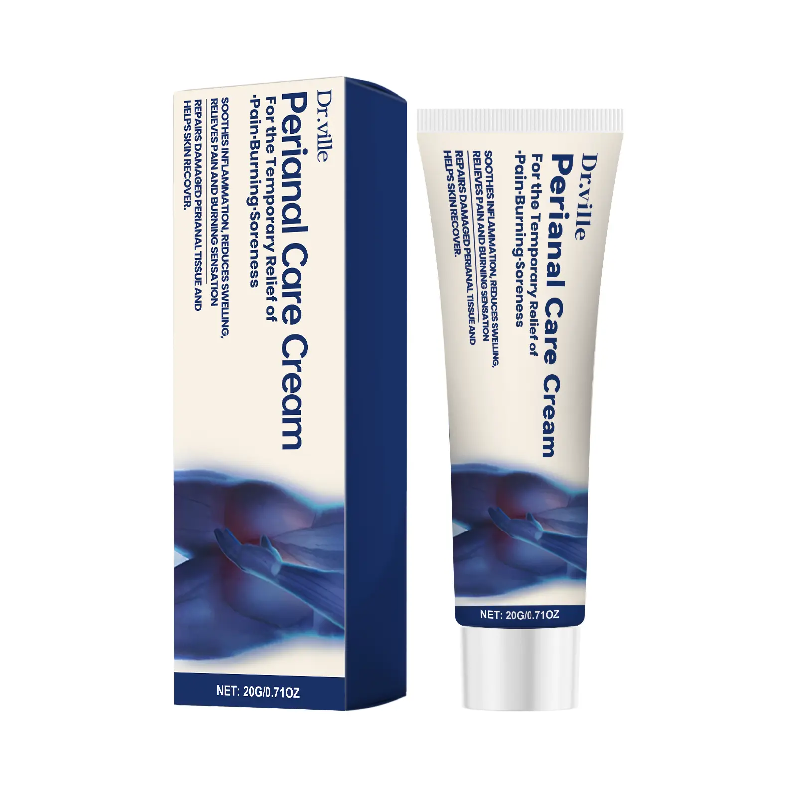 【Premium Ingredients】Dr.ville Anal Skin Comfort Cream, Natural Botanical Blend for Gentle Daily Care, Non-Irritating Sensitive Skin Support for Lasting Relief  20g-B