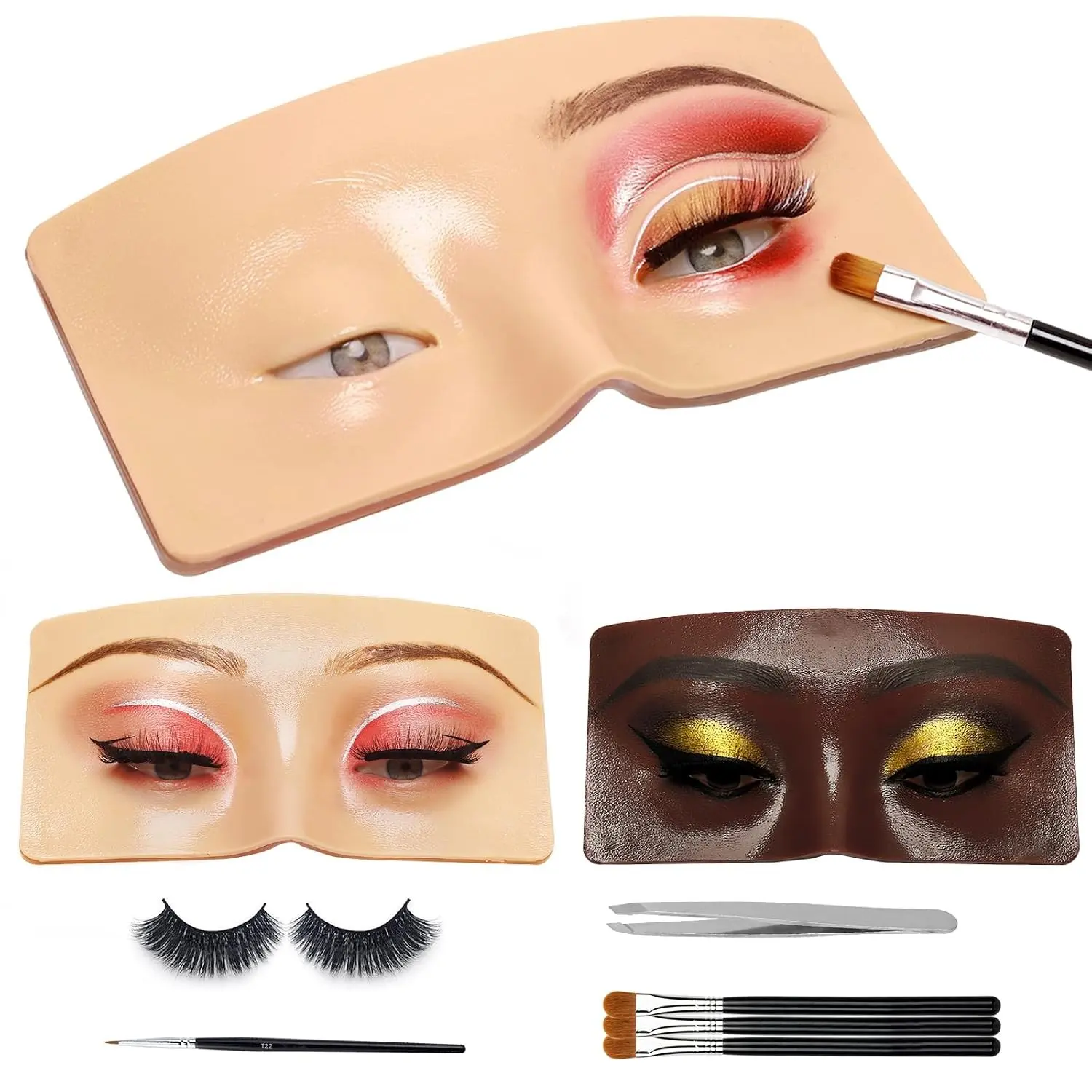 3D Eye Makeup Practice Board Silicone Face Mannequin