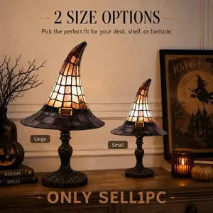 Halloween Witch Hat Table Lamp, Adjustable Light Energy Saving, Retro Style, Bedroom Desk Decor, Novelty Lighting, Christmas Birthday Gift, High Aesthetic Value