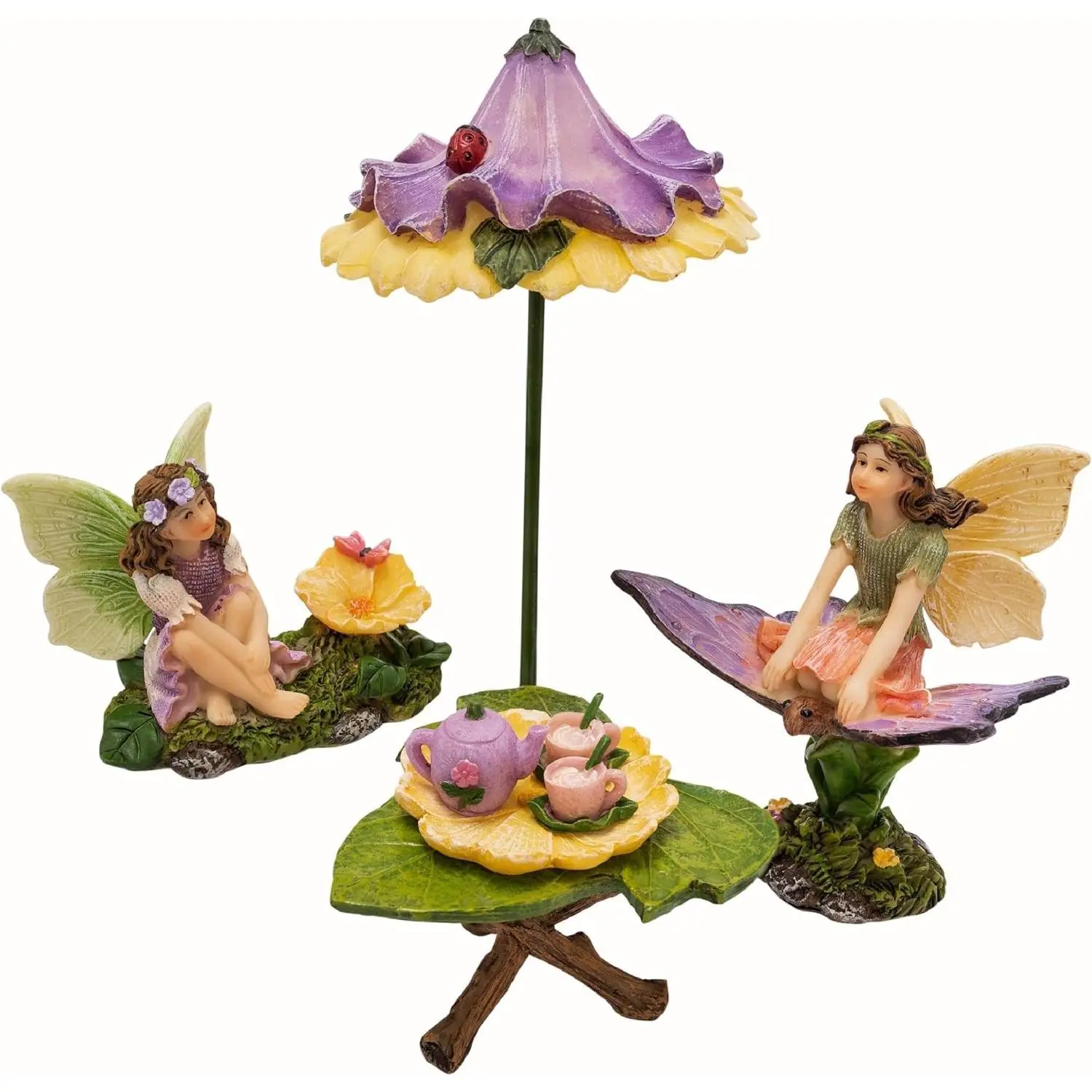 Fairy Garden Accessories Kit - Adorable Fairies for Fairy Garden Outdoor, Miniature Fairy Figurines with Furniture Set, Fairy Garden Supplies for Indoor Outdoor Décor