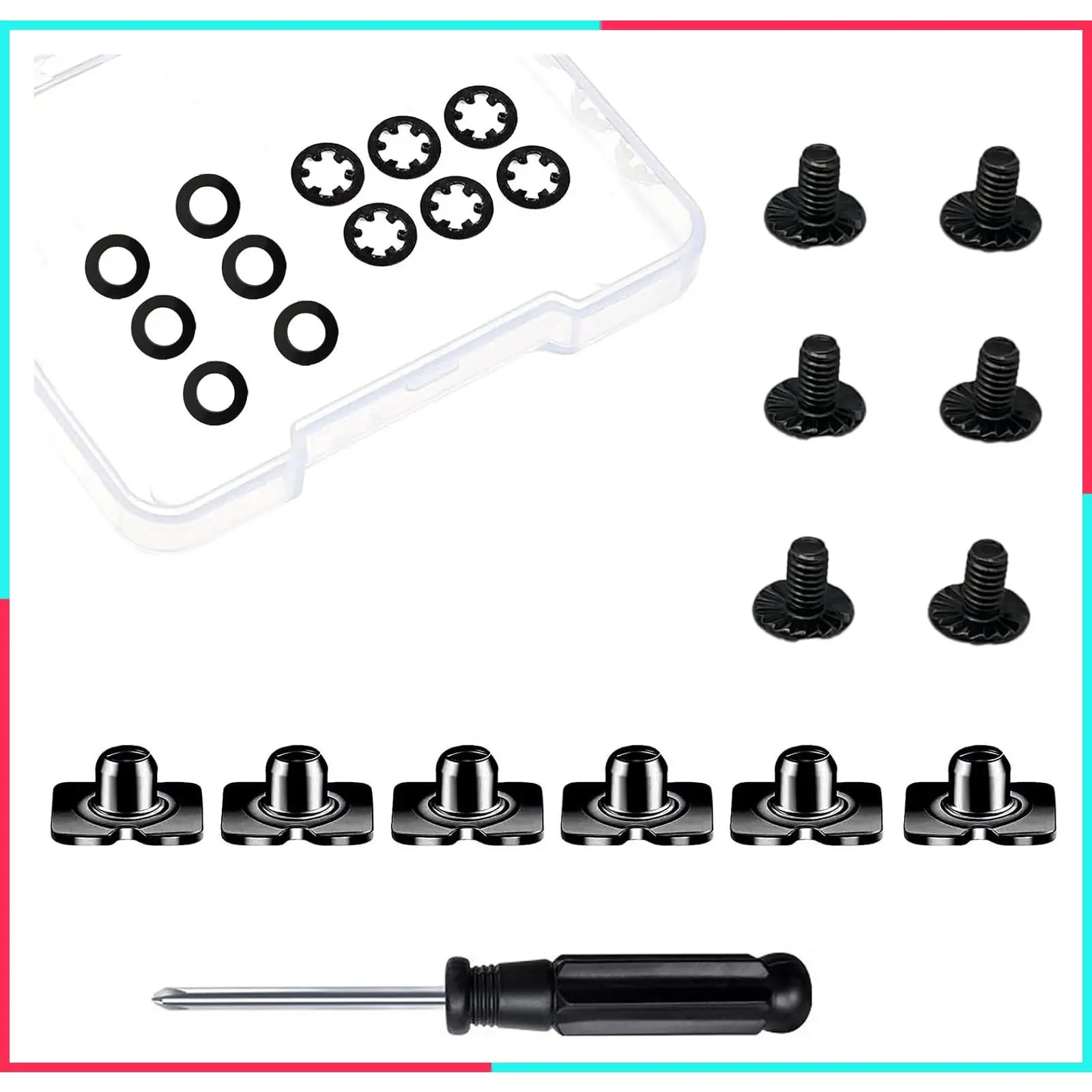 Football Back Plate Hardware Kit - Screws, Nuts, Washers, Gaskets & Chicago Screws for Adult & Youth Football Backplates