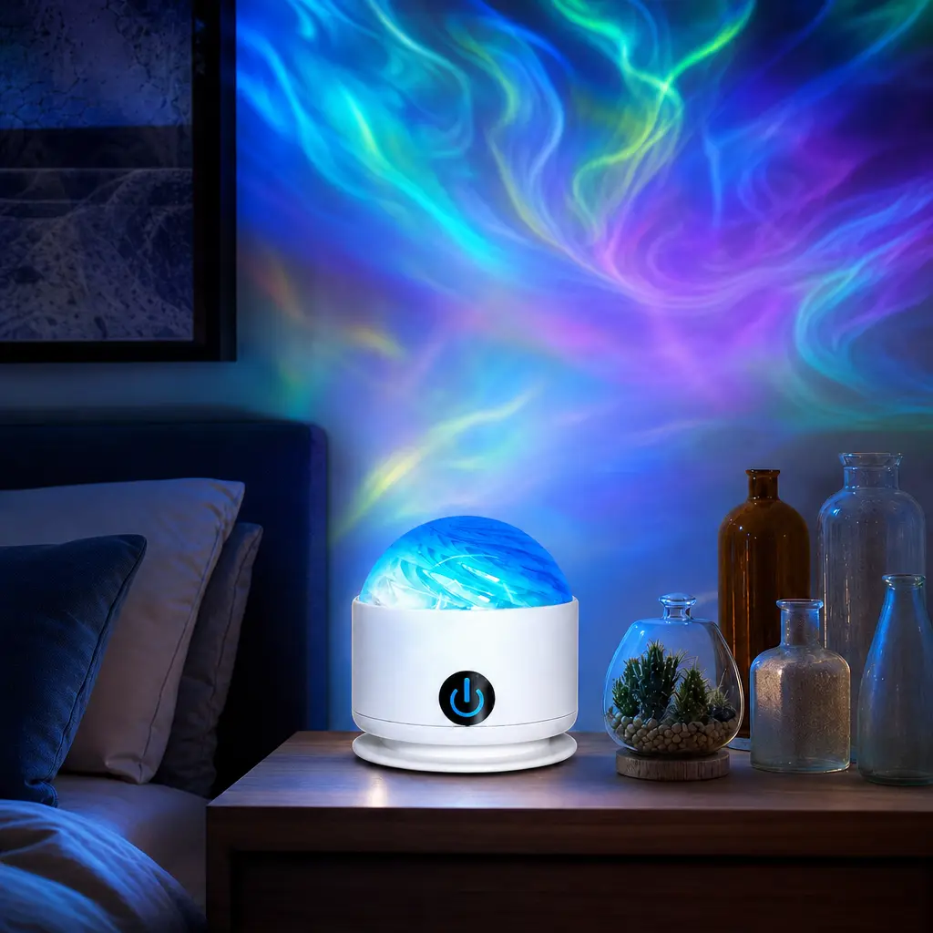 Northern Lights Aurora Galaxy Ceiling Projector Night Light with 18 Colors, Dimmable Touch, Ceiling Projection, USB Input, Ambient Mood Lighting, Bedroom Bedside Lamp Alternative, Adult Room Decor Birthday Gift