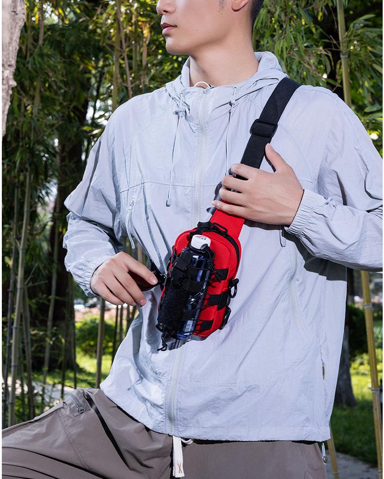 Tactical Waist Bag for Men - Water Bottle Holder, Crossbody Chest Bag for Camping, Cycling & Everyday Use