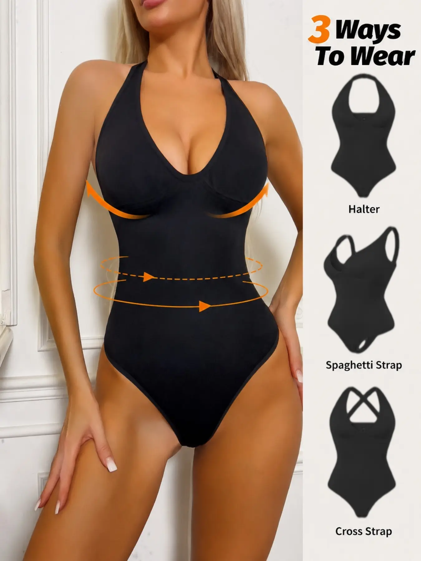 Adjustable Strap Shapewear Jumpsuit for Women, Seamless Design, Solid Color, Ideal for Daily Wear and Travel, Multiple Colors Available