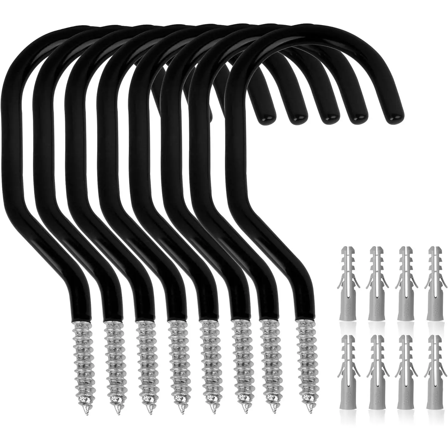 8-Pack Heavy Duty  Hook, Loading Capacity 100 LBS, 6 inch,  Hooks for Garage Wall and Garage Ceiling