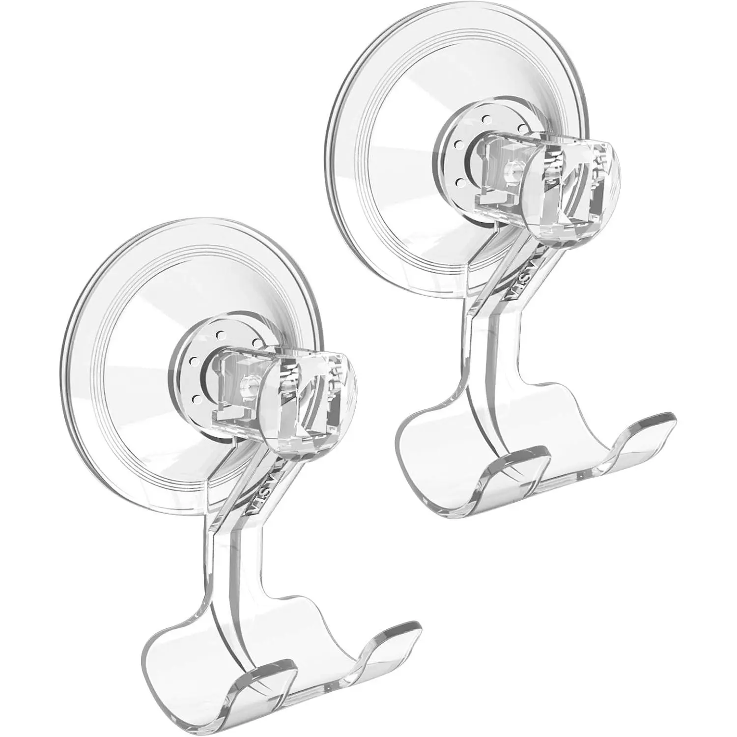 Shower Suction Cup Razor Holder for His and Hers, Clear, 2 count | Removable and , Clear Invisible Design, Locking Suction Technology,  Vacuum Suction, Fit for Smooth Flat Surfaces