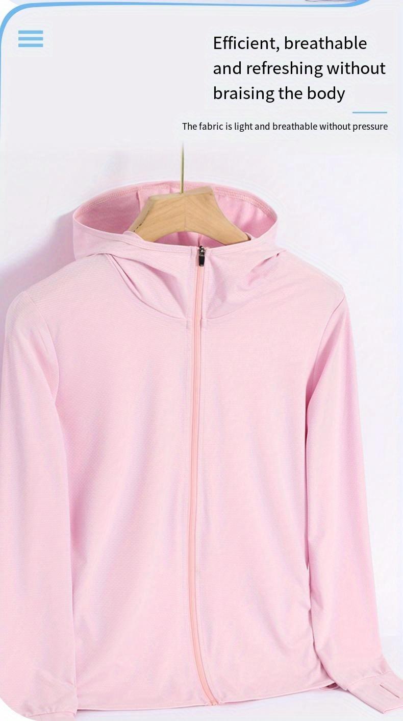 Summer Thin Ice Silk UV-Protective Women's Sunscreen Swimsuit Jacket, Front Zipper, Fishing Jacket, Couple's Sunscreen Jacket, Women's Coat