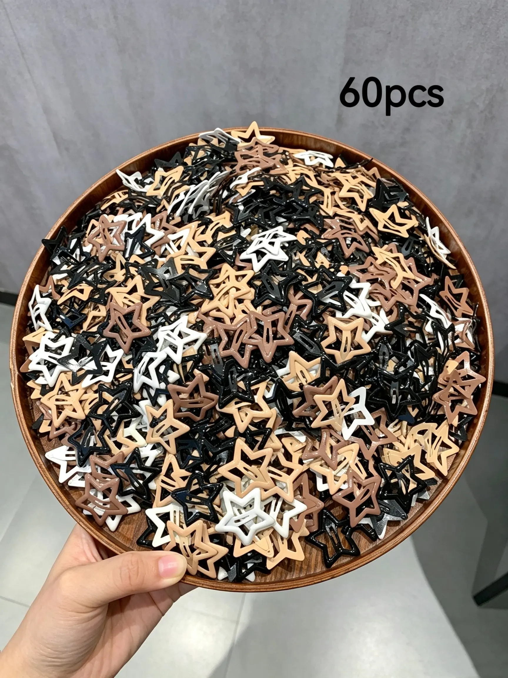 60pcs Cute Star Clip Design Metal Hair Clips for Girls,Side Bang Clip, Five-Pointed Star Bb Clip,Multicolor Hair Accessories