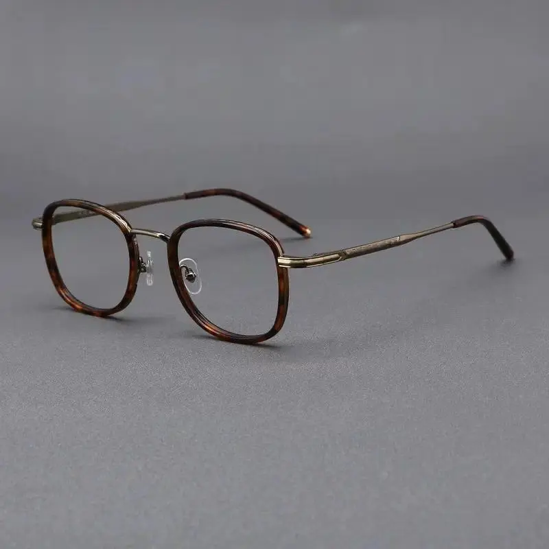 XUH Unisex Retro Square Frames Eyeglass - Tortoise Lightweight Metal-Tone Eyewear, Anti-Blue Light Blocking Bluelight Glasses, Anti-Glare, Prescription-Friendly for Office Computer Use, Blue Lights Glasses, Tortoise Eyewear, Rubber, Anti-Blue Light Essent