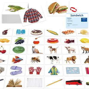 140 Noun Picture-Word Cards, Picture Flashcards Language Builder Visual Aid Speech Development Tool for Autism, ESL Teaching Materials for Adults, Non-Verbal Children Vocabulary Builder for Toddlers