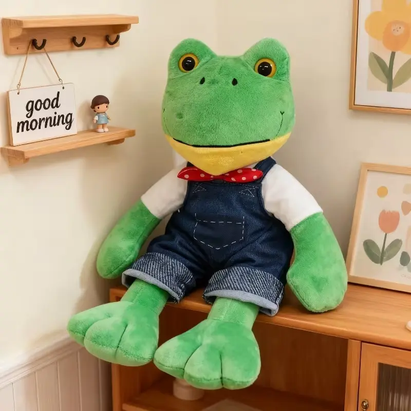 Lara Frog Modern Plush Unisex Soft Cushion, Polyester Stuffed Toy Ornament, Stress Relief for Adults, Room & Campos Home Decor (Green B), Room Decor