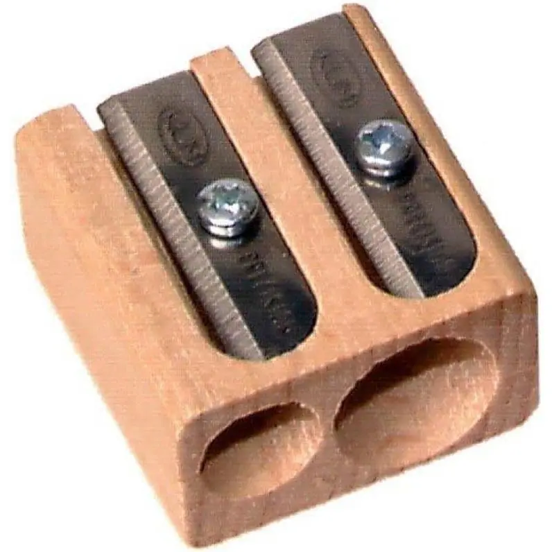 107.02.01  2-Hole Steel  Pencil Sharpener, Colors Vary