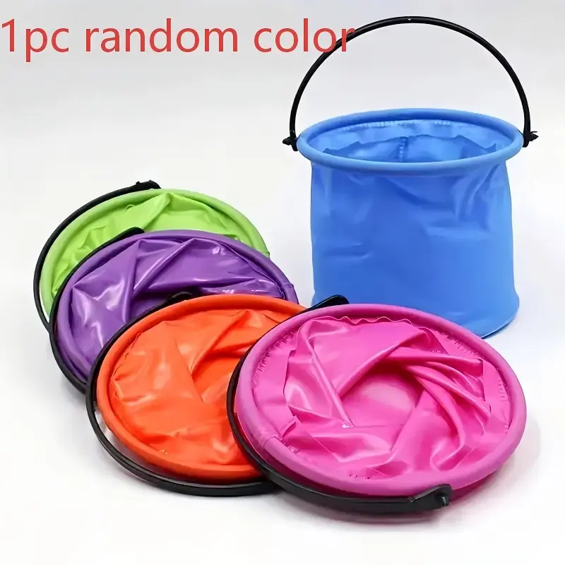 Portable Plastic Art Water Bucket, Foldable Retractable Design, Ideal for Watercolor & Acrylics, Convenient Brush Holder