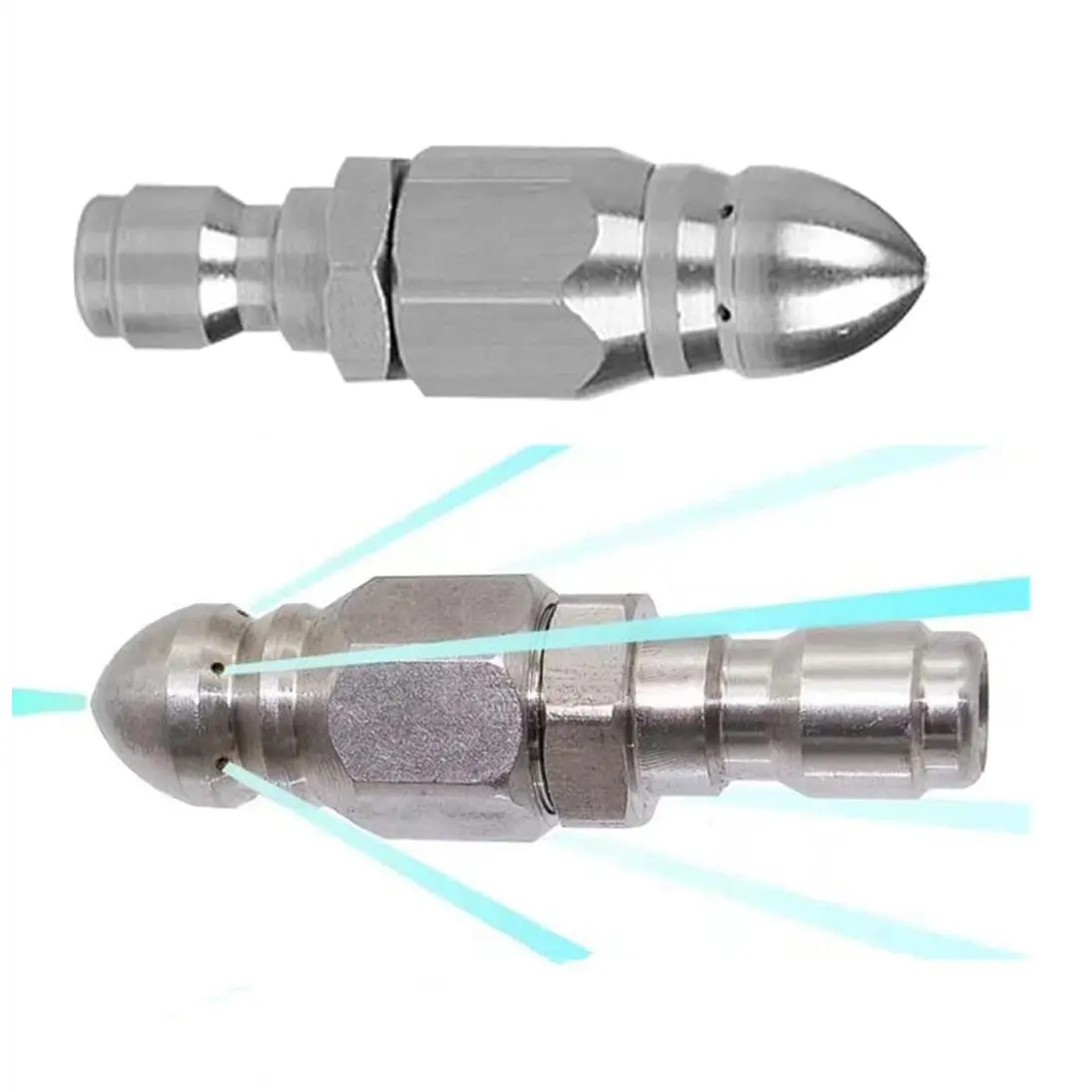 5000 PSI High-Pressure Drain Jetter Nozzle, Stainless Steel Plumbing Accessory with 1/4-inch Quick Connect, for Drain Cleaning & Easy Removal of Debris