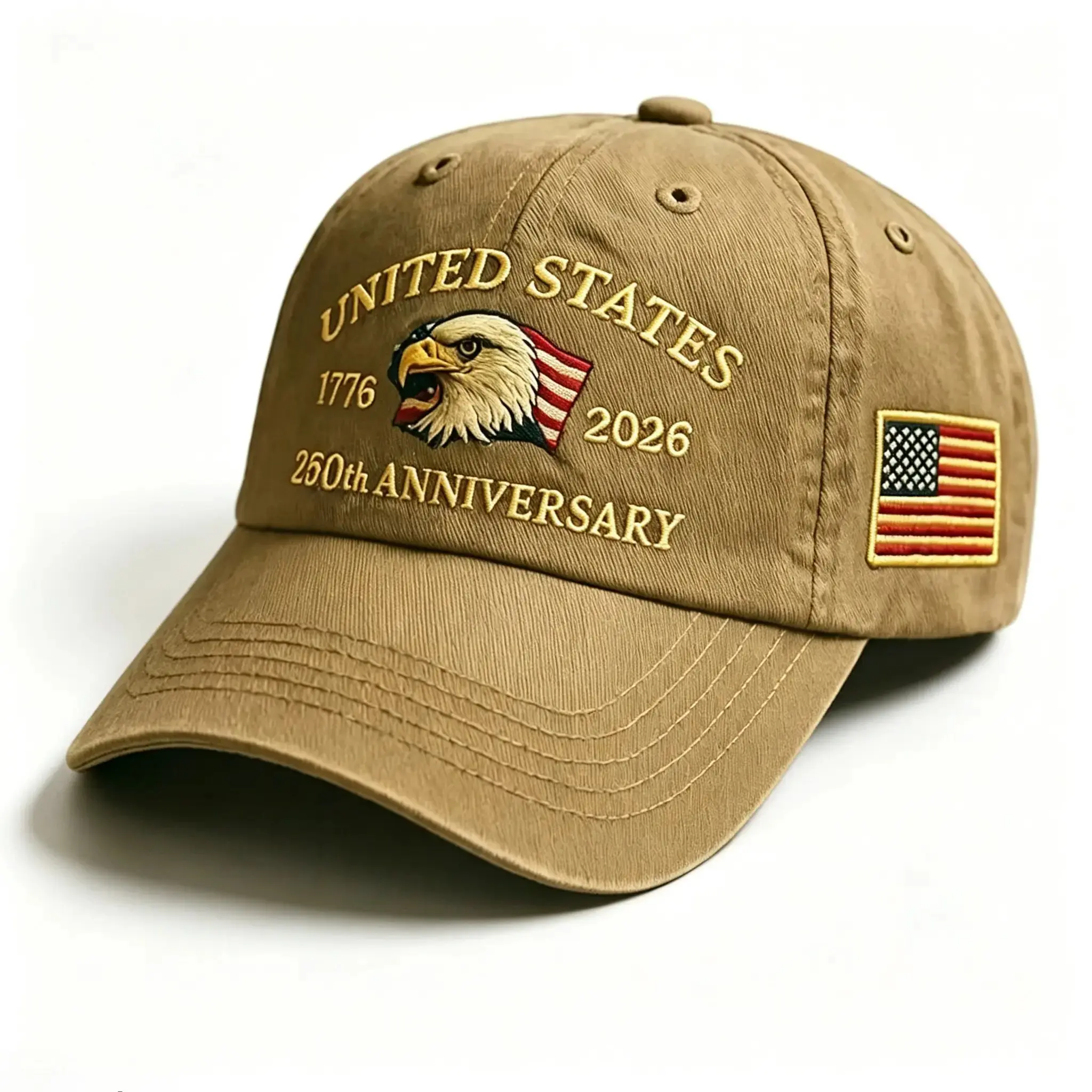 2026 New Arrival Unisex Patriotic Baseball Cap - 3D Heat-Transfer Logo, U.S. 250th Anniversary (1776-2026) Commemorative Adjustable Hat, Americana Stars, Casual, Graphic Embroidery, Eagle Logo, Flag Print, Americana Stars Hats, Casual Hats