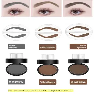 Multi-color stamp eyebrow powder set, waterproof & long-lasting. Easy to apply for symmetrical brows. Ideal eyebrow tool for beginners and those struggling with makeup.