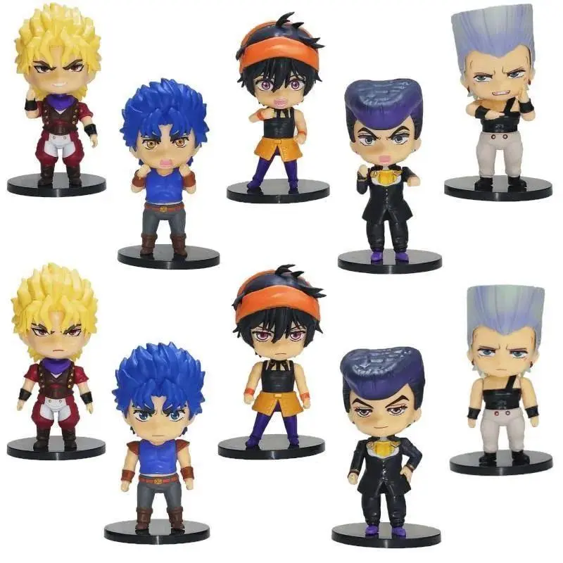 2026 Hot Item 5Pcs Q-Version Jojo's Bizarre Adventure Nendoroid Polnareff Anime & Manga Hand Toy Doll Model, Boy's Birthday Gift